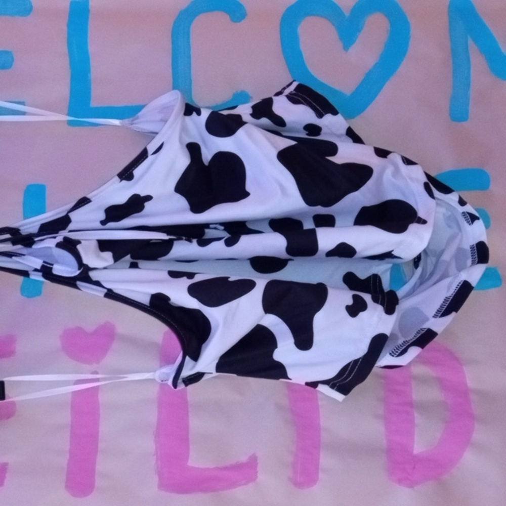 Shein women's cow print halter top